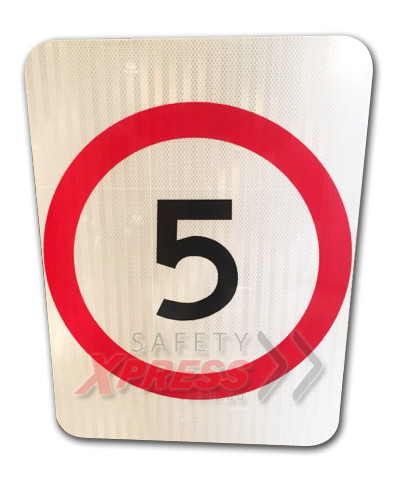 5km Speed Restriction Sign (450mm x 600mm) - Class 1 Reflective ...
