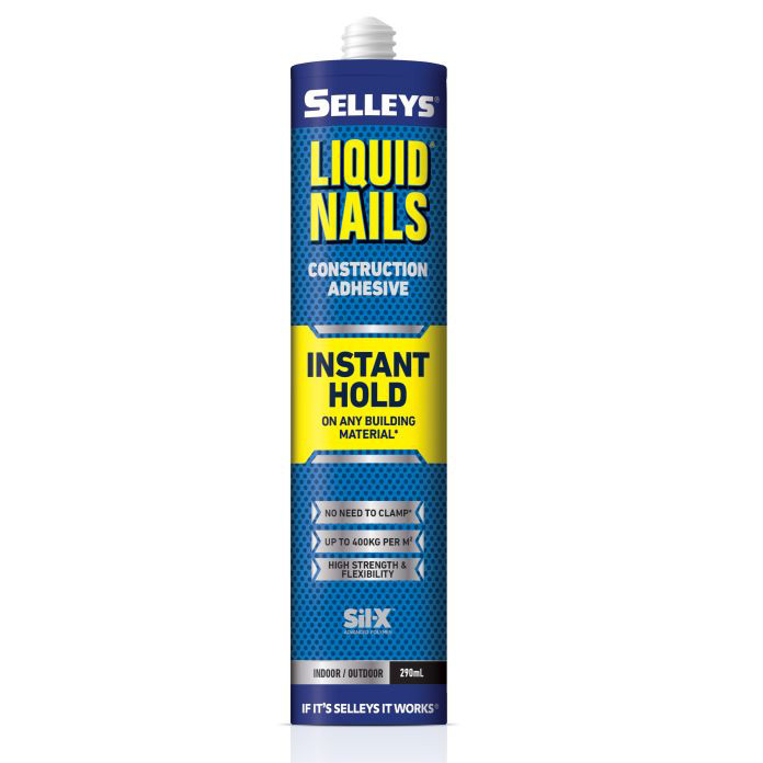 Box of Selleys Liquid Nails Instant Hold Adhesive 290ml Cartridge with