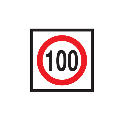 100km Speed Restriction Sign (600mmx600mm) - Corflute | Safety Xpress