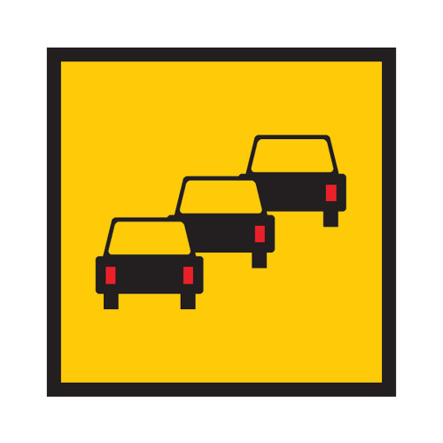 Queued Traffic Sign - Symbol (600mmx600mm) - Corflute | Safety Xpress