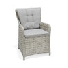 Samoa Slate Outdoor Wicker and Grey Linen Cushion 7 Pc. High Back Dining Set with 80 x 42 in. Table