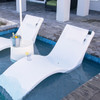 Kai White 5 Piece Pool Lounger with Artic White Pillows and 19 in. Side Table