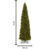 North Valley Spruce Pencil Slim Christmas Tree Incandescent Clear Lights