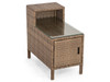Havana Driftwood Outdoor Wicker Glass Top 28 x 16 in. Side Table