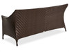 Martinique Java Brown Outdoor Herringbone Wicker and Spectrum Denim Cushion Sofa