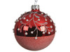80 mm Red Shiny Berry Branch Glass Christmas Ball Ornament