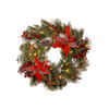 24 in. Tartan Plaid Pine Wreath LED Warm White, 50 Lights