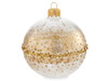 80 mm Clear with Gold Glitter Rim Glass Christmas Ball Ornament