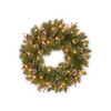 24 in. Glittery Mountain Spruce Wreath LED Warm White, 50 Lights