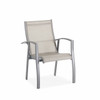 Ventura Pewter Aluminum and Pearl Sling Dining Chair