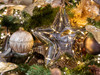 Silver Star LED Warm White Glass Christmas Ornament, 15 Lights