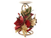12 in. Red and Green Poinsettia Christmas Candle Holder
