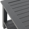 Soho Slate Grey Aluminum 50 x 28 in. Slat Top Storage Shelf Coffee Table