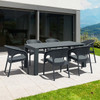 Pacifica Dark Grey Polypropylene 71-87 x 40 in. Extension Dining Table