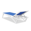 Pacifica White Polypropylene and Pacific Blue Sling Chaise Lounge