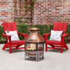 Polywood Red Polymer 3 Pc. Adirondack Set with 39 in. H Chiminea Fire Pit