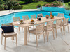 Pacifica Taupe Polypropylene 11 Pc. Dining Set with 102-118 x 40 in. Double Extension Table