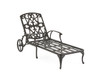 Carlisle Aged Bronze Cast Aluminum and Cabana Blue Cushion 3 Pc. Chaise Set with 22 in. End Table