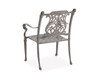 Naples Saddle Grey Cast Aluminum and Canvas Henna Cushion 5 Pc. Dining Set with 48 in. D Table