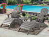 Surfside Slate Grey Polymer 5 Pc. Adirondack Set with 21 x 18 in. Side Table