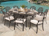 Cadiz Aged Bronze Aluminum 11 Pc. Dining Set with 98 x 69 in. Dining Table