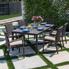 Contempo Dark Grey Aluminum and Husk Outdoor Wicker 7 Pc. Dining Set with 72 x 41 in. Table