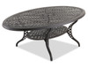 Carlisle Aged Bronze Cast Aluminum and Cast Pumice Cushion 7 Pc. Dining Set with 87 x 48 in. Oval Table