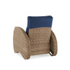 Valencia Driftwood Outdoor Wicker and Spectrum Indigo Cushion Adjustable Lounge Chair