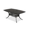 Yacht Club Matte Black Cast Aluminum 7 Pc. Swivel Dining Set with 72 x 42 in. Boat-Shaped Table