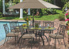 Milan Aged Bronze Cast Aluminum 7 Pc. Dining Set with 84 x 42 in. Table