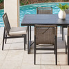 Tulum Husk Midnight with Cushions 7 Piece Side Dining Set + 79 x 40 in. Dining Table