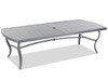 Capri Glimmer Grey Aluminum and Augustine Alloy Padded Sling 9 Pc. Dining Set with 100 x 44 in. Table