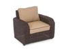 Biscayne Sangria Outdoor Wicker and Flagship Stone Cushion 3 Pc. Sofa Group with 48 x 28 in. Coffee Table