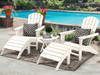 Surfside White Polymer 5 Pc. Adirondack Set with 21 x 18 in. Side Table