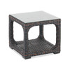 Tangiers Outdoor Wicker 23 in. Sq. Glass Top End Table
