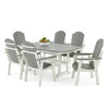 Farmhouse Polymer 7 Piece Dining Set + 72 x 42 in. Slat Top Dining Table