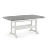 Farmhouse Polymer 7 Piece Dining Set + 72 x 42 in. Slat Top Dining Table