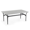 Metro Meteor and Aged Timber Aluminum 52 x 30 in. Slat Top Coffee Table