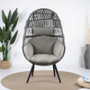Boardwalk Matte Black Aluminum and Husk Wicker with Cushions Chair