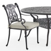 Naples Aged Bronze Cast Aluminum with Cushions 7 Piece Dining Set + 60 in. D Table