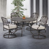 Cadiz Cast Aluminum with Cushions 5 Piece Swivel Dining Set + 48 in. D Table