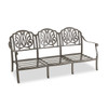 Cadiz Saddle Grey Cast Aluminum with Cushions 3 Piece Sofa Group + 42 x 26 in. Coffee Table