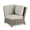 Contempo Husk Outdoor Wicker with Cushions 4 Piece Sectional Group + 32 in. Sq. Coffee Table