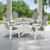 Farmhouse Polymer 5 Piece Dining Set + 45 in. D Slat Top Dining Table