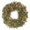 24 in. Glittery Bristle Pine Wreath with 50 Twinkly LED Lights