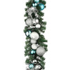 National Tree Company 6 ft. Silver and Blue Ornament Garland