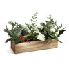National Tree Company 23 in. Mixed Greens and White Flowers Christmas Arrangement