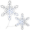 National Tree Company 20 in. and 24 in. Diamond Tip Ice Crystal Snowflake with 200 LED Lights, Set of 2