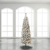 National Tree Company 6 ft. Acacia Pencil Slim Flocked Christmas Tree with 250 Clear Lights