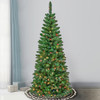 National Tree Company 6 ft. Rowan Pencil Slim Tree with 250 Multicolor Lights